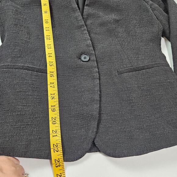 Ann Taylor LOFT Women’s Black Textured One Button Blazer Jacket Size 2 Workwear - Picture 10 of 10